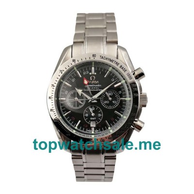 UK Perfect 40.5 MM Fake Omega Speedmaster 3581.50.00 Watches With Black Dials For Sale