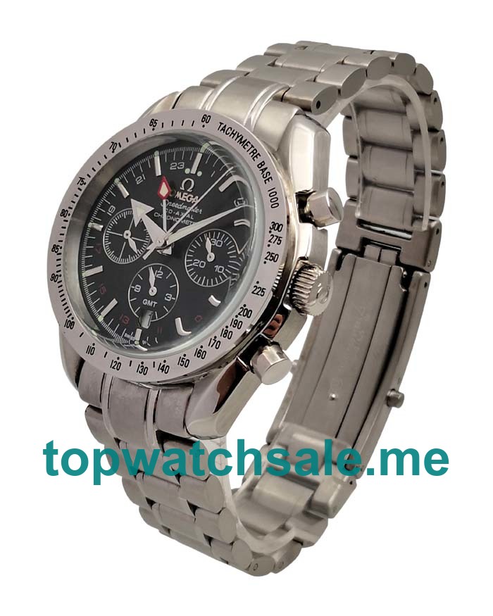 UK Perfect 40.5 MM Fake Omega Speedmaster 3581.50.00 Watches With Black Dials For Sale