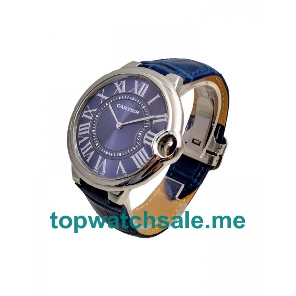 UK 46MM Blue Dials Cartier Ballon Bleu W6920059 Replica Watches