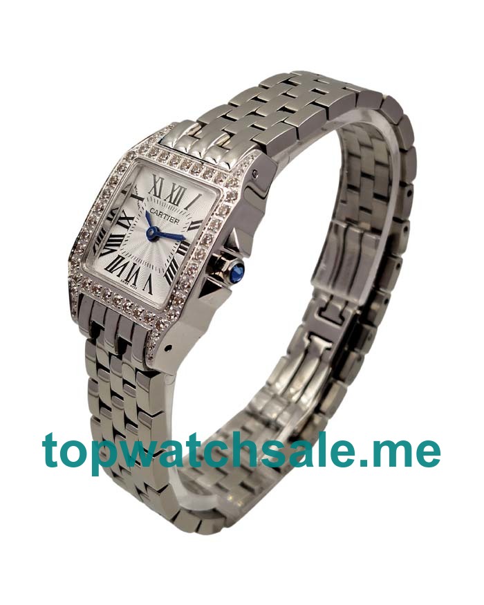 UK 23.5MM White Dials Cartier Santos WF9005Y8 Replica Watches