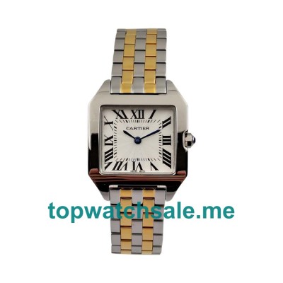 UK 28MM White Dials Cartier Santos W25066Z6 Replica Watches