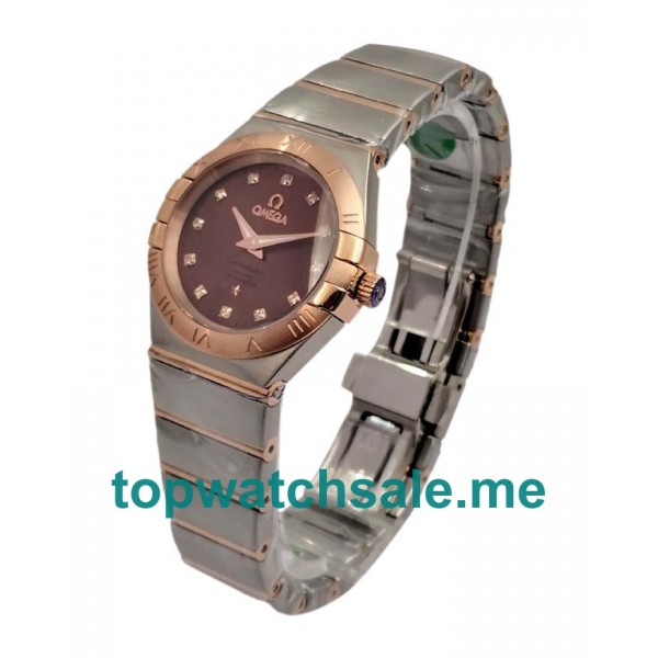 UK 27MM Steel And Rose Gold Replica Omega Constellation 131.20.28.60.63.001 Watches