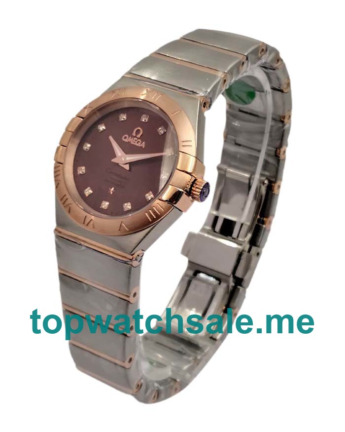 UK 27MM Steel And Rose Gold Replica Omega Constellation 131.20.28.60.63.001 Watches