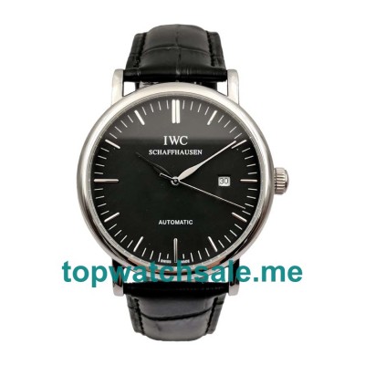 UK 41.5MM Black Dials IWC Portofino IW356308 Replica Watches