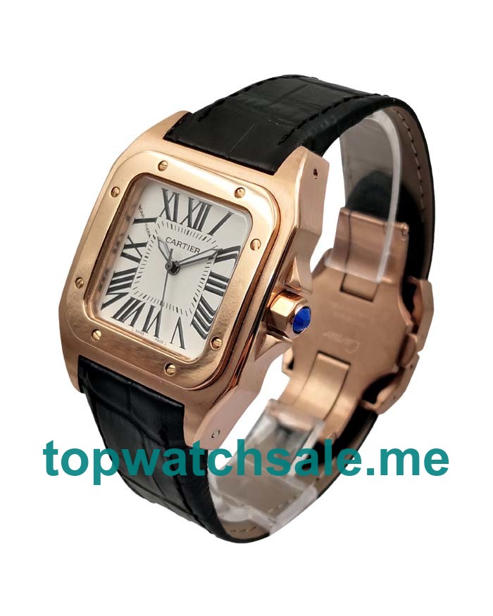 UK 35MM Replica Cartier Santos 100 W20108Y1 Rose Gold Watches