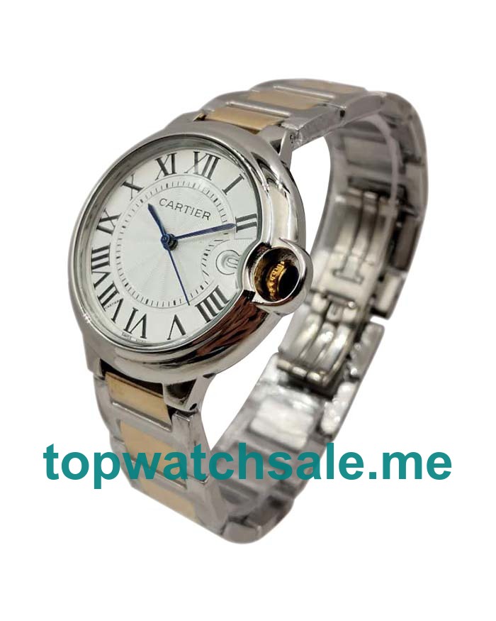 UK 36MM Silver Dials Cartier Ballon Bleu W69009Z3 Replica Watches