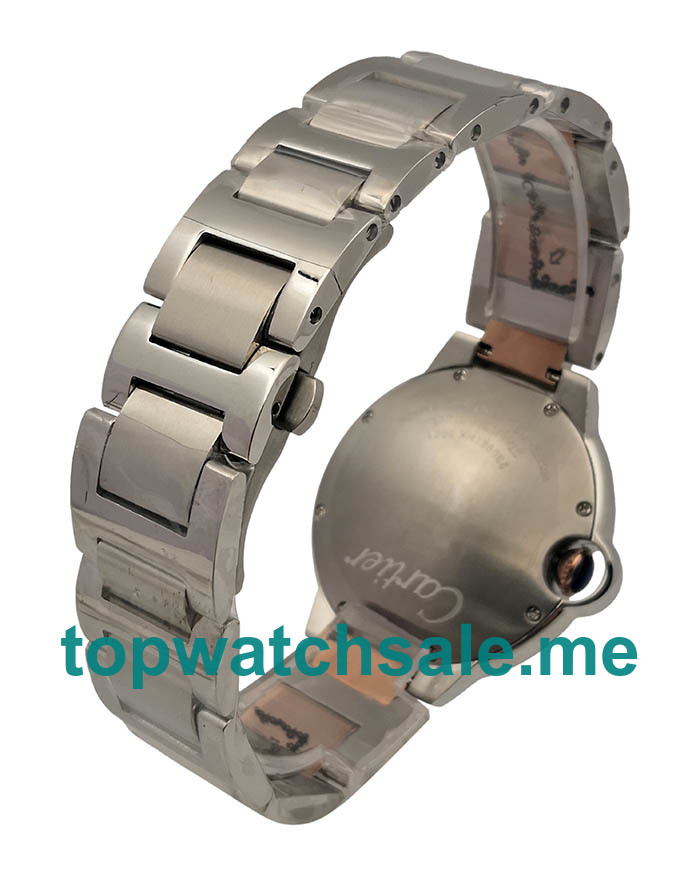 UK 42MM Silver Dials Cartier Ballon Bleu W69009Z3 Replica Watches