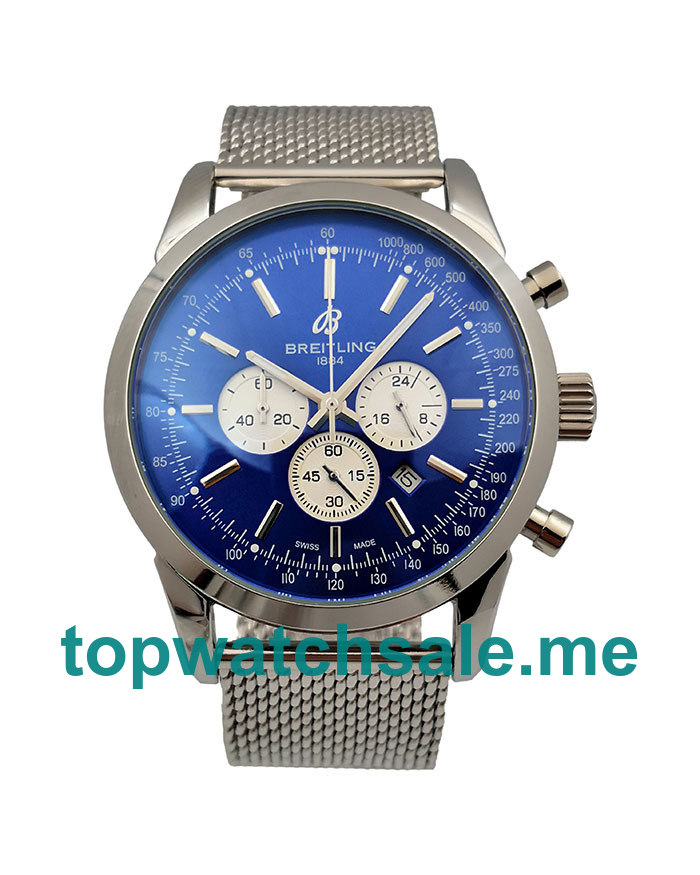 UK 45MM Blue Dials Breitling Transocean AB015212 Replica Watches