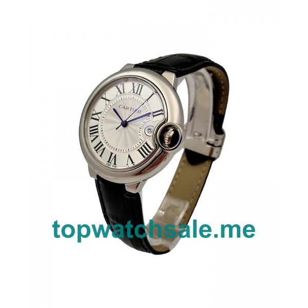UK 36MM Silver Dials Cartier Ballon Bleu W69017Z4 Replica Watches