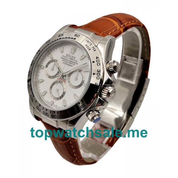 UK Best 1:1 Rolex Daytona 116520 Replica Watches With White Dials For Men