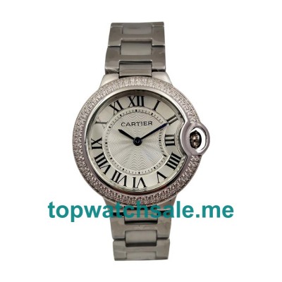 UK 33MM Diamond Bezels Cartier Ballon Bleu W4BB0016 Replica Watches