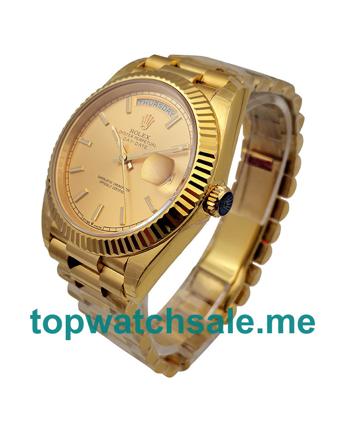 UK Best Quality Rolex Day-Date 228238 Fake Watches With Champagne Dials For Sale