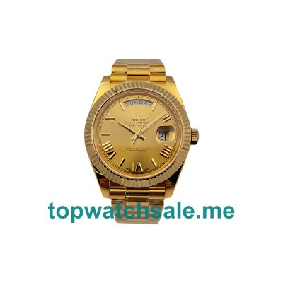 UK Best 1:1 Rolex Day-Date 228238 Fake Watches With Champagne Dials For Men