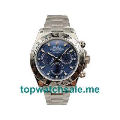UK 40 MM AAA Quality Rolex Daytona 116509 Replica Watches With Blue Dials For Men