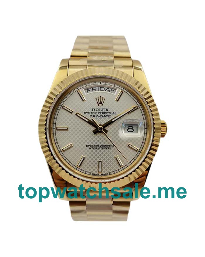 UK Swiss Made 40 MM Rolex Day-Date 228238 Replica Watches With Silver Dials For Men