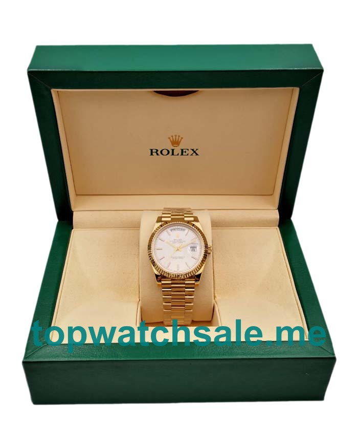 UK Swiss Made 40 MM Rolex Day-Date 228238 Replica Watches With Silver Dials For Men