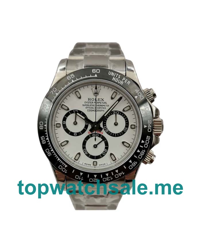 UK Swiss Made Rolex Daytona 116500 Replica Watches With White Dials Online