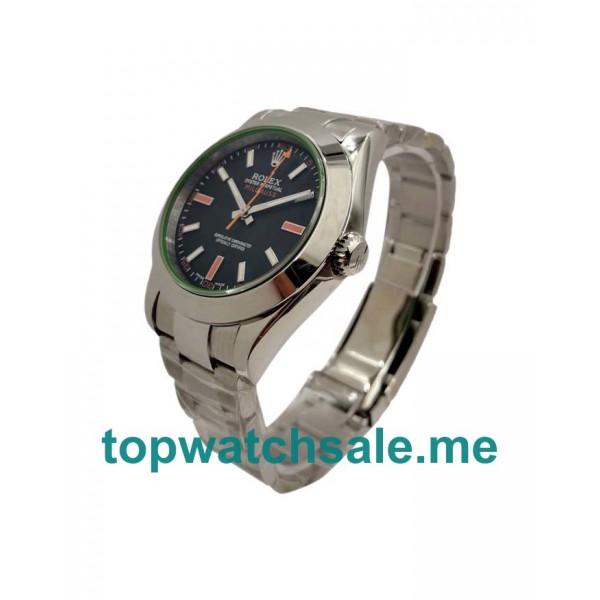 UK Best Quality Rolex Milgauss 116400 GV Replica Watches With Black Dials For Sale