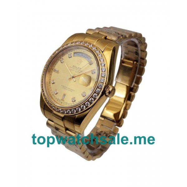 UK 41 MM Best Quality Rolex Day-Date 118348 Replica Watches With Champagne Dials For Sale