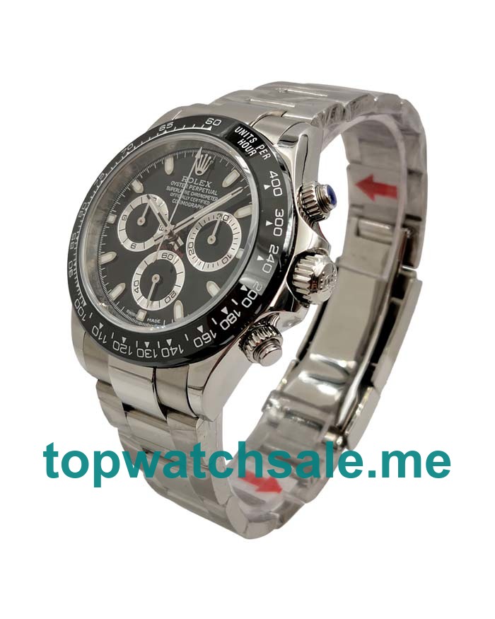 UK Best 1:1 Fake Rolex Daytona 116500 Watches With Black Dials For Men