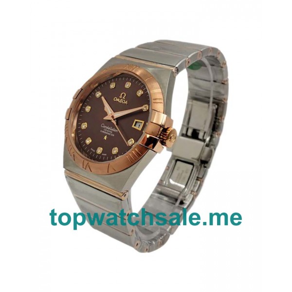 UK 38MM Steel And Rose Gold Omega Constellation 123.20.35.20.63.001 Replica Watches