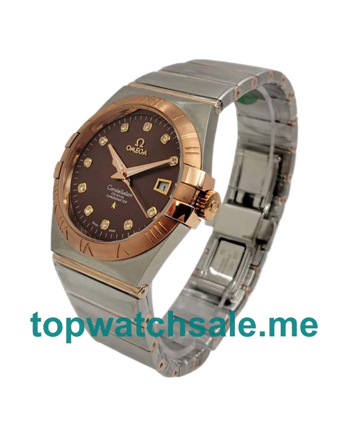 UK 38MM Steel And Rose Gold Omega Constellation 123.20.35.20.63.001 Replica Watches