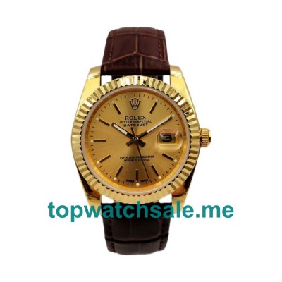 UK 36MM Champagne Dials Rolex Datejust 1503 Replica Watches