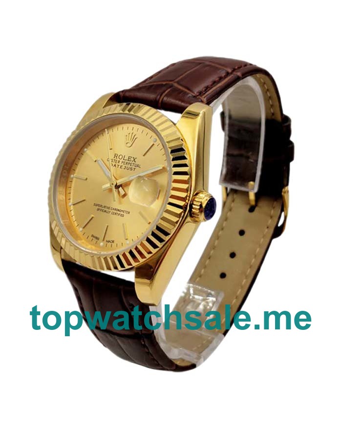 UK 36MM Champagne Dials Rolex Datejust 1503 Replica Watches