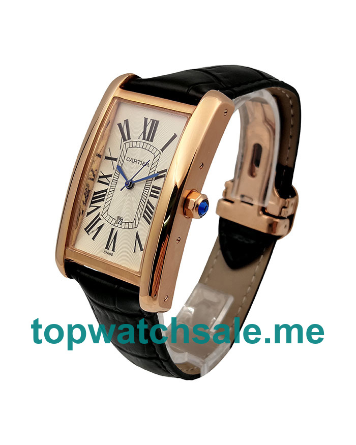 UK 28.5MM White Dials Cartier Tank Americaine W2620030 Replica Watches