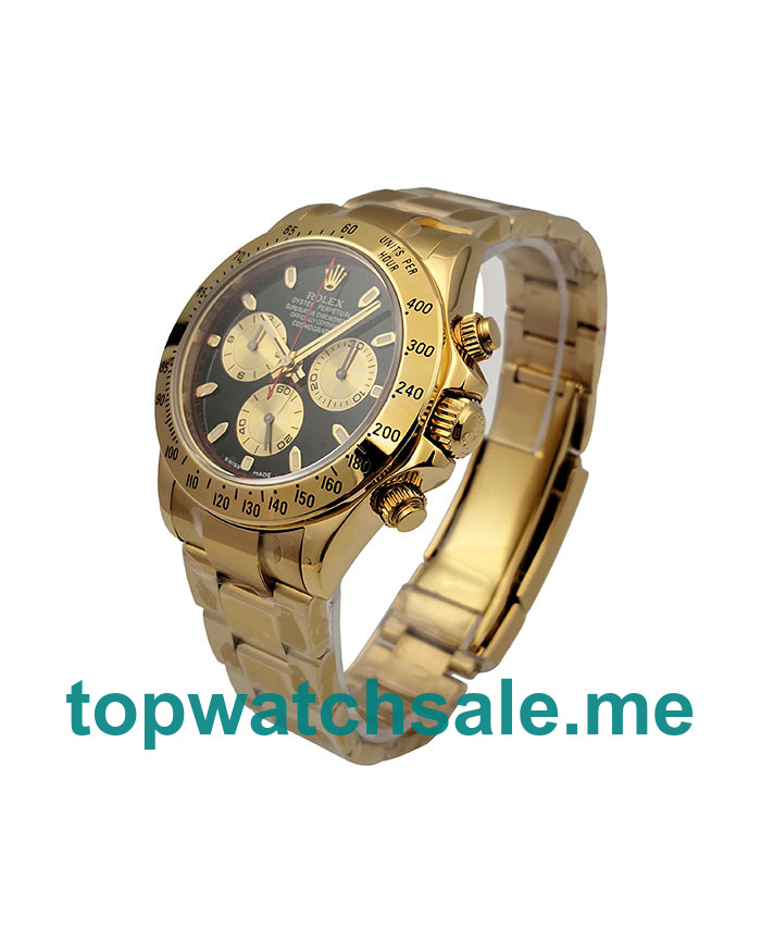 UK Cheap Rolex Daytona 116528 Replica Watches With Black Dials For Men