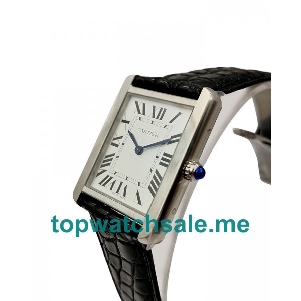 UK 28x35 MM White Dials Cartier Tank Solo WSTA0028 Replica Watches