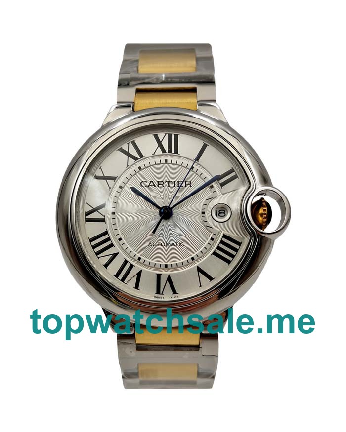 UK 42MM Silver Dials Cartier Ballon Bleu W69009Z3 Replica Watches