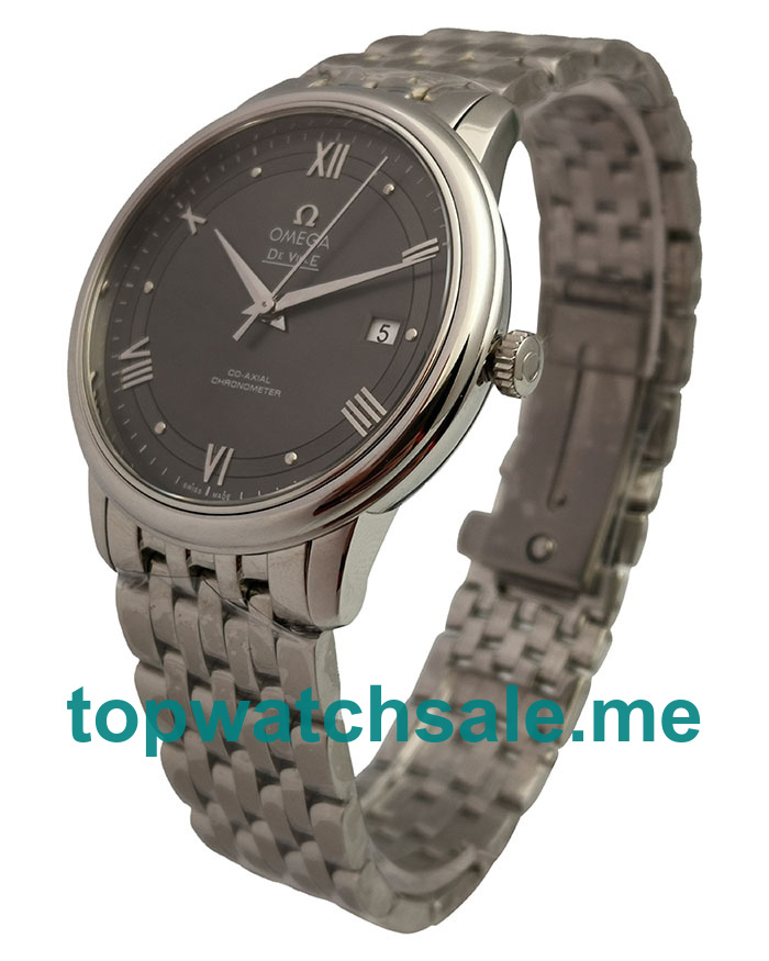 UK AAA Quality Omega De Ville 424.10.40.20.06.001 Replica Watches With Grey Dials For Sale