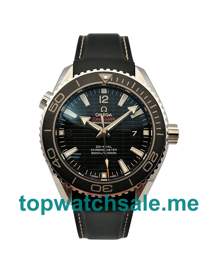 44 MM Cheap Omega Seamaster Planet Ocean 215.33.44.21.01.001 Replica Watches With Black Dials