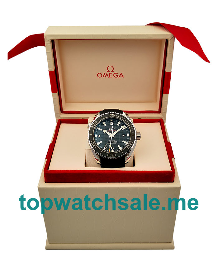 44 MM Cheap Omega Seamaster Planet Ocean 215.33.44.21.01.001 Replica Watches With Black Dials