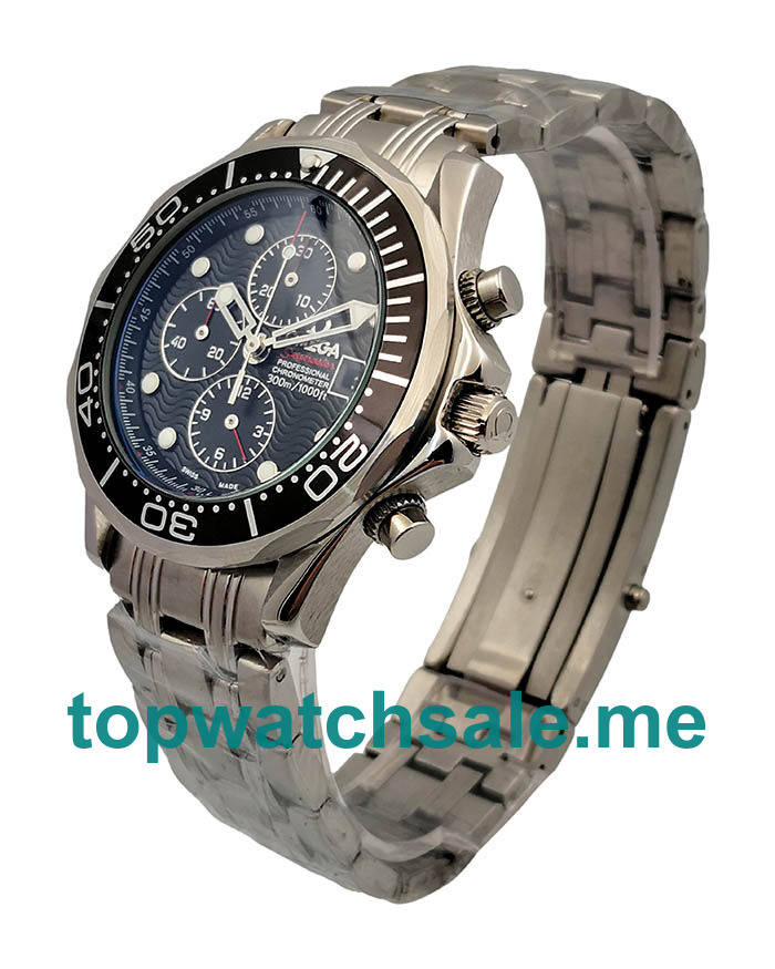 UK 41.5MM Black Dials Omega Seamaster Chrono Diver 213.30.42.40.01.001 Replica Watches