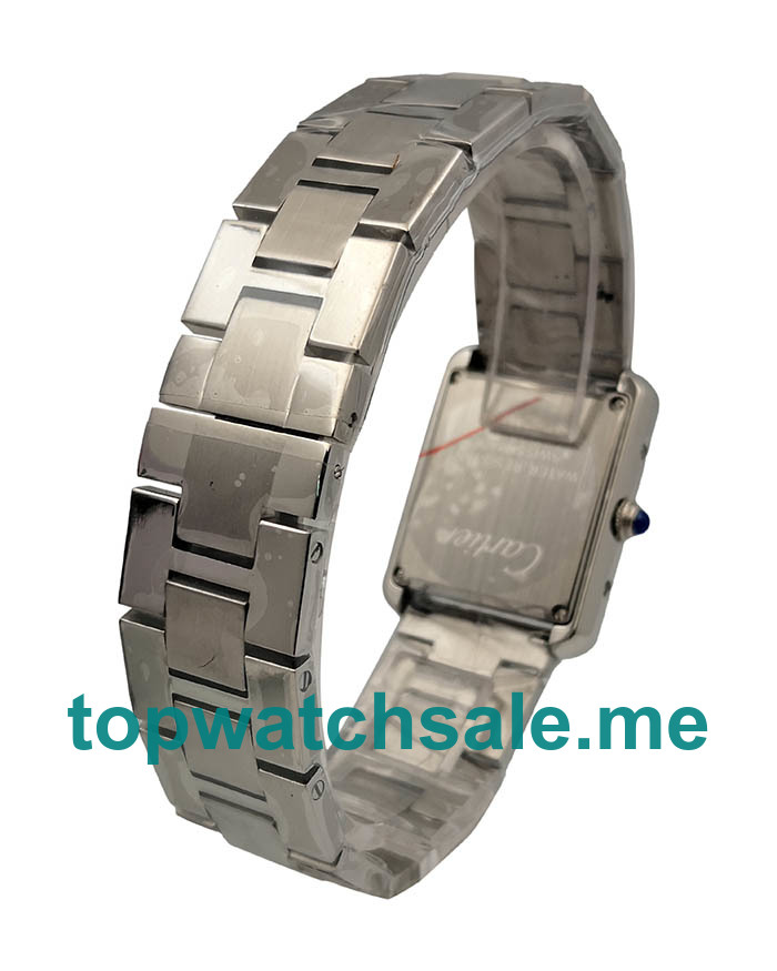 UK 25MM Silver Dials Cartier Tank Solo W5200013 Replica Watches