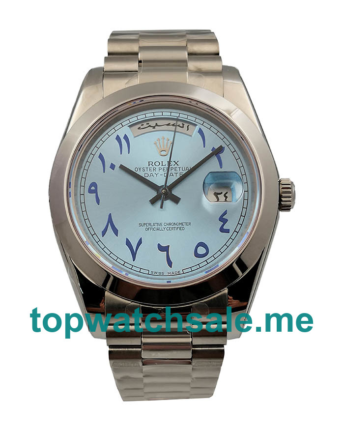 UK Best Quality Rolex Day-Date 228206 Replica Watches With Ice Blue Dials For Men