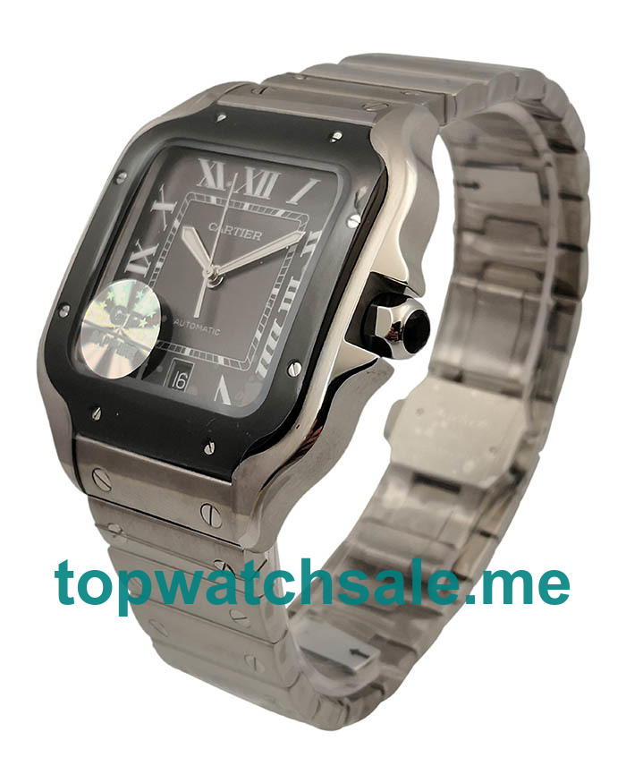 UK 37.5MM Replica Cartier Santos WSSA0037 Black Dials Watches
