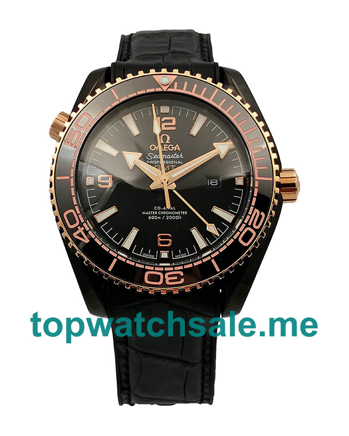 UK Best Quality Omega Seamaster Planet Ocean 215.63.46.22.01.001 Fake Watches With Black Dials For Sale