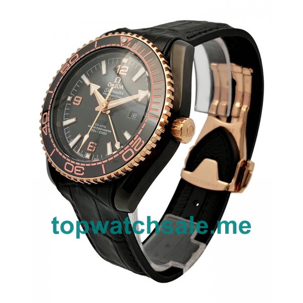 UK Best Quality Omega Seamaster Planet Ocean 215.63.46.22.01.001 Fake Watches With Black Dials For Sale