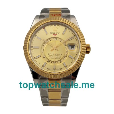 High Quality Rolex Sky-Dweller 326933 Replica Watches With Champagne Dials For Sale