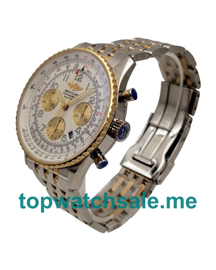 UK Best 1:1 Breitling Navitimer D23322 Fake Watches With White Dials For Men