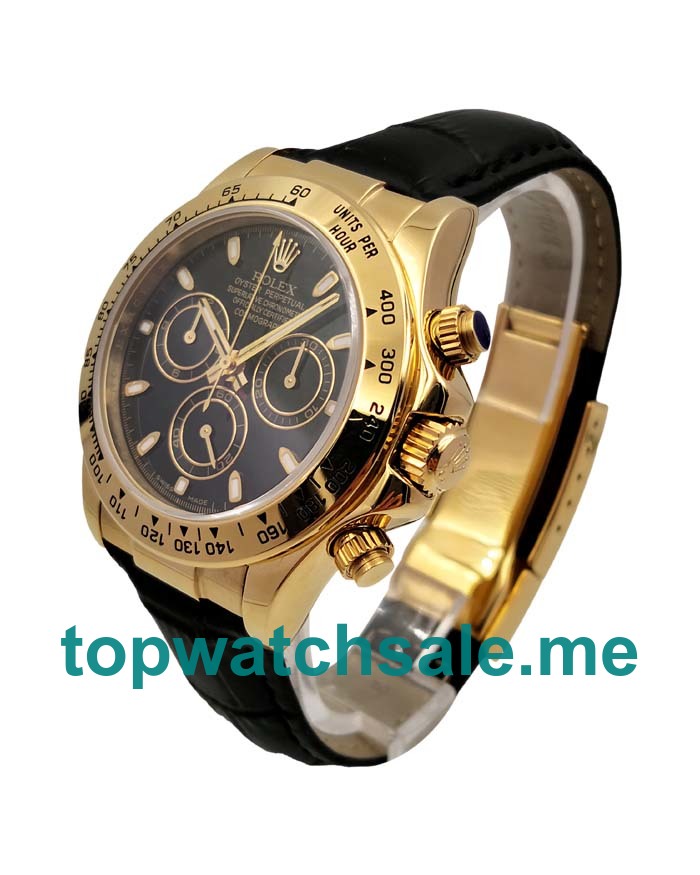 UK High Quality Rolex Daytona 116508 Fake Watches With Black Dials For Sale