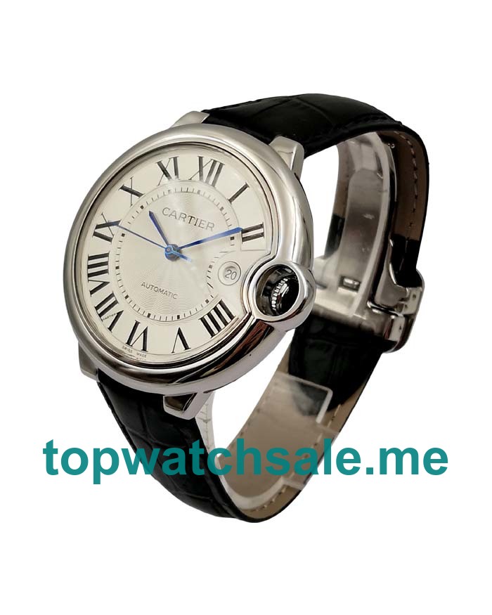 UK 42MM Silver Dials Cartier Ballon Bleu W69016 Replica Watches
