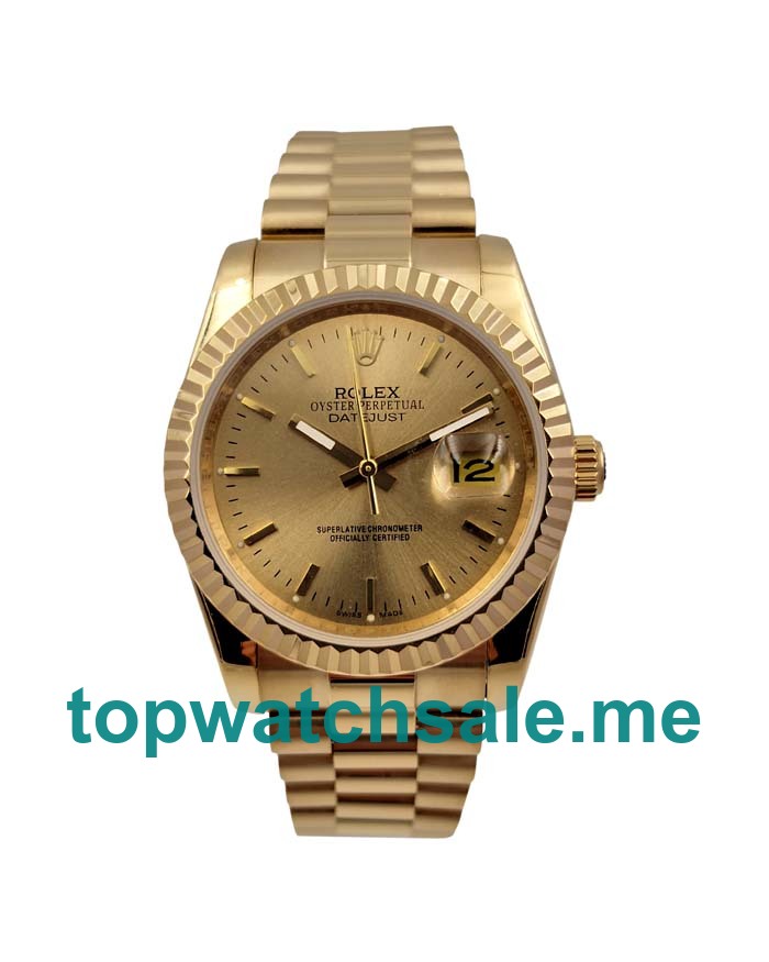 UK 36MM Champagne Dials Rolex Datejust 278278 Replica Watches