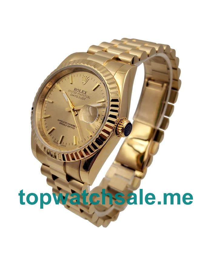 UK 36MM Champagne Dials Rolex Datejust 278278 Replica Watches