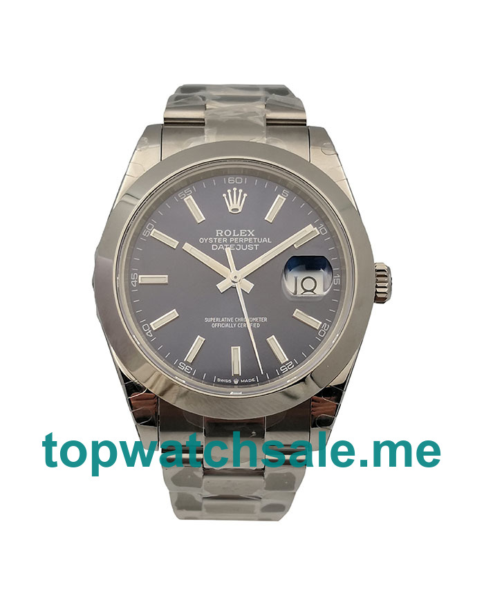 UK 41 MM AAA Quality Rolex Datejust 126300 Fake Watches With Blue Dials For Men