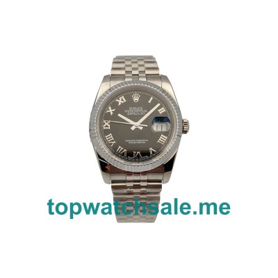 UK 36 MM Rolex Datejust 116234 Fake Watches With Black Dials For Sale