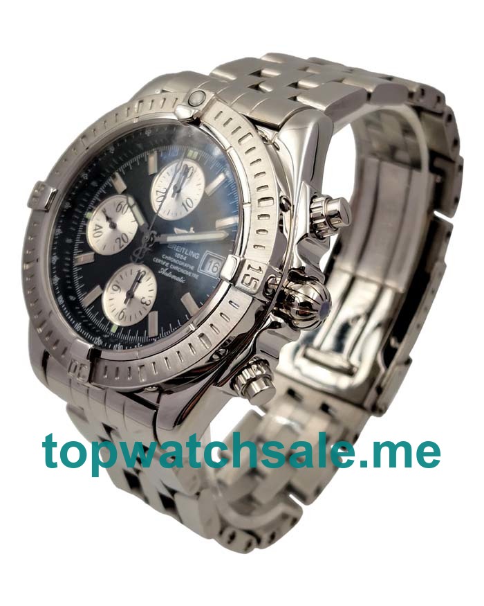 UK Cheap Breitling Chronomat A13352 Replica Watches With Black Dials For Men